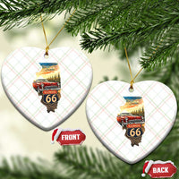 Route Highway 66 Illinois State Pride Ceramic Ornament Mother Road Travel Gift