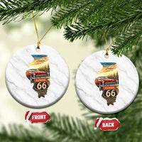 Route Highway 66 Illinois State Pride Ceramic Ornament Mother Road Travel Gift