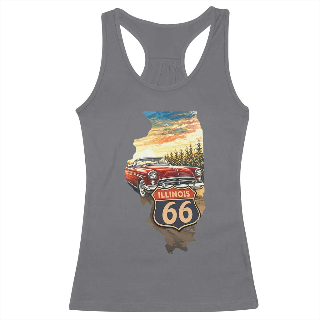 Route Highway 66 Illinois State Pride Racerback Tank Top Mother Road Travel Gift