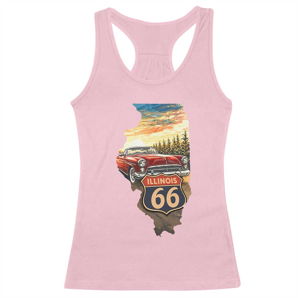Route Highway 66 Illinois State Pride Racerback Tank Top Mother Road Travel Gift