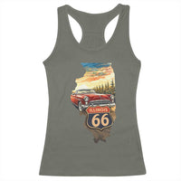 Route Highway 66 Illinois State Pride Racerback Tank Top Mother Road Travel Gift