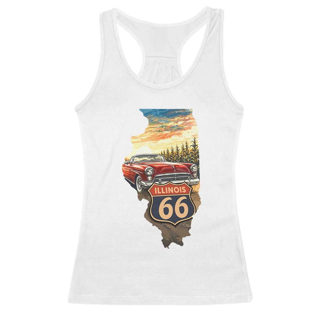 Route Highway 66 Illinois State Pride Racerback Tank Top Mother Road Travel Gift