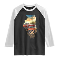 Route Highway 66 Illinois State Pride Raglan Shirt Mother Road Travel Gift