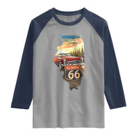 Route Highway 66 Illinois State Pride Raglan Shirt Mother Road Travel Gift