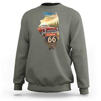 Route Highway 66 Illinois State Pride Sweatshirt Mother Road Travel Gift