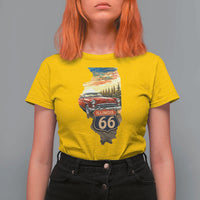 Route Highway 66 Illinois State Pride T Shirt For Women Mother Road Travel Gift