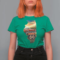 Route Highway 66 Illinois State Pride T Shirt For Women Mother Road Travel Gift