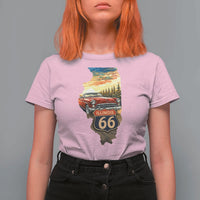 Route Highway 66 Illinois State Pride T Shirt For Women Mother Road Travel Gift