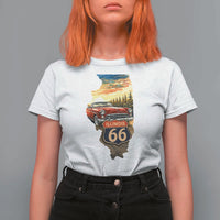 Route Highway 66 Illinois State Pride T Shirt For Women Mother Road Travel Gift