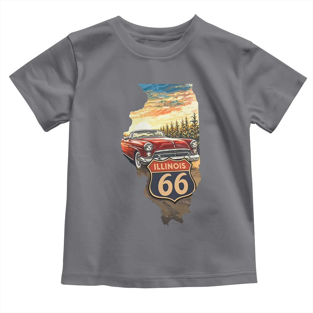 Route Highway 66 Illinois State Pride Toddler T Shirt Mother Road Travel Gift