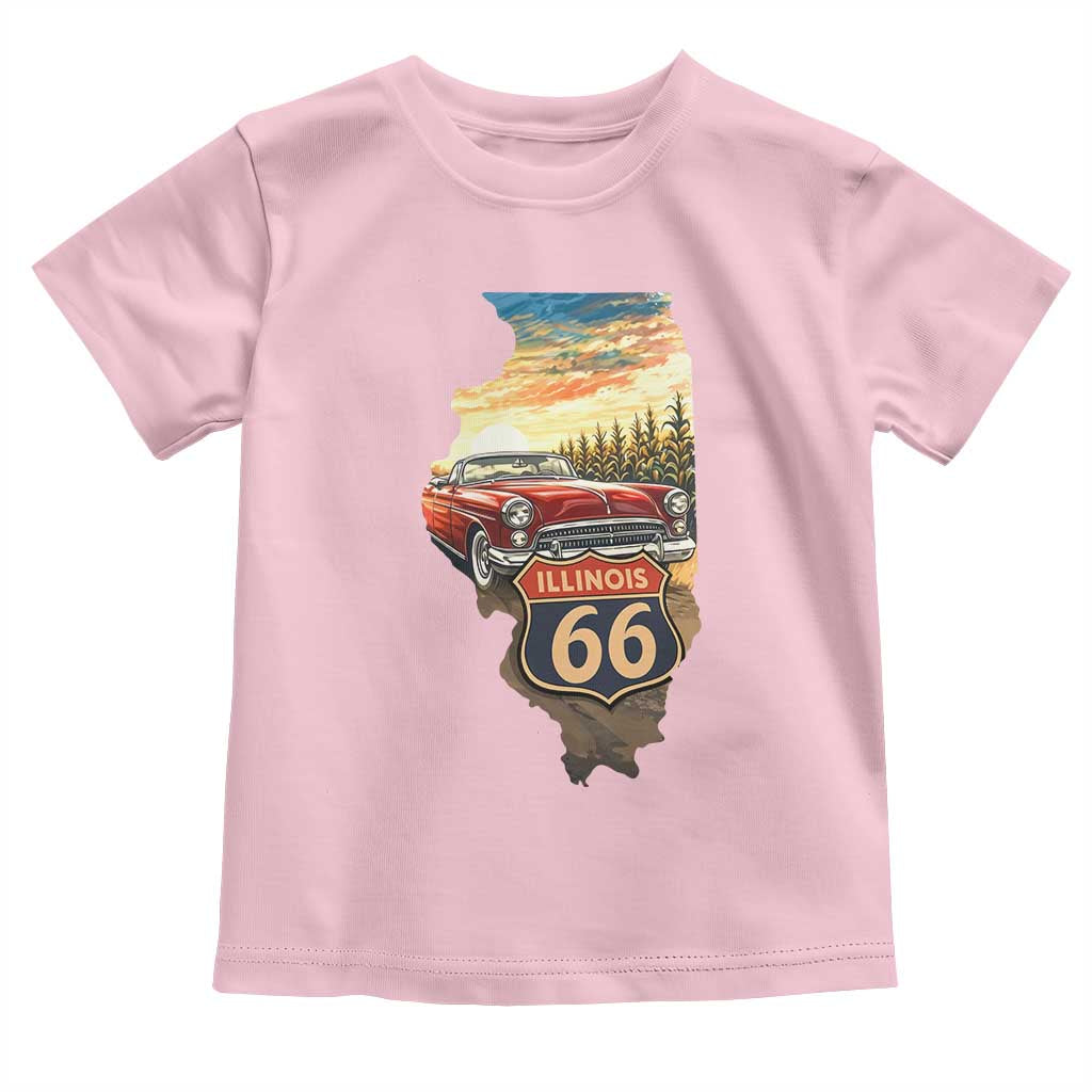 Route Highway 66 Illinois State Pride Toddler T Shirt Mother Road Travel Gift