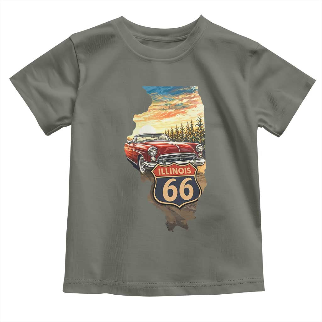 Route Highway 66 Illinois State Pride Toddler T Shirt Mother Road Travel Gift