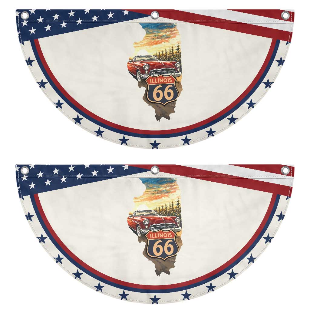 Route Highway 66 Illinois State Pride Patriotic Fan Flag Mother Road Travel Gift