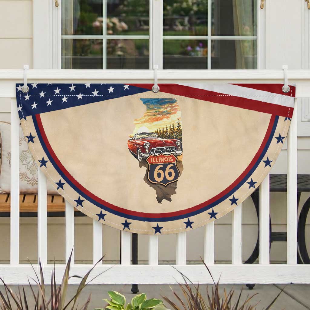 Route Highway 66 Illinois State Pride Patriotic Fan Flag Mother Road Travel Gift