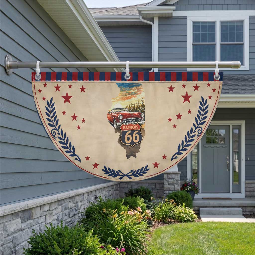 Route Highway 66 Illinois State Pride Patriotic Fan Flag Mother Road Travel Gift