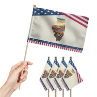Route Highway 66 Illinois State Pride Patriotic Handheld Flag Mother Road Travel Gift