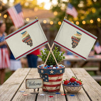 Route Highway 66 Illinois State Pride Patriotic Handheld Flag Mother Road Travel Gift