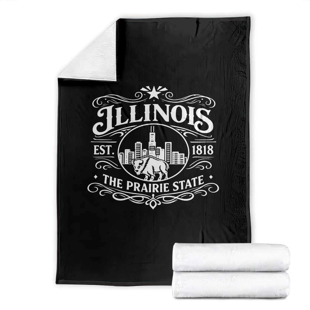 The Prairie State Illinois Souvenir Throw Blanket Historic Midwest Gift