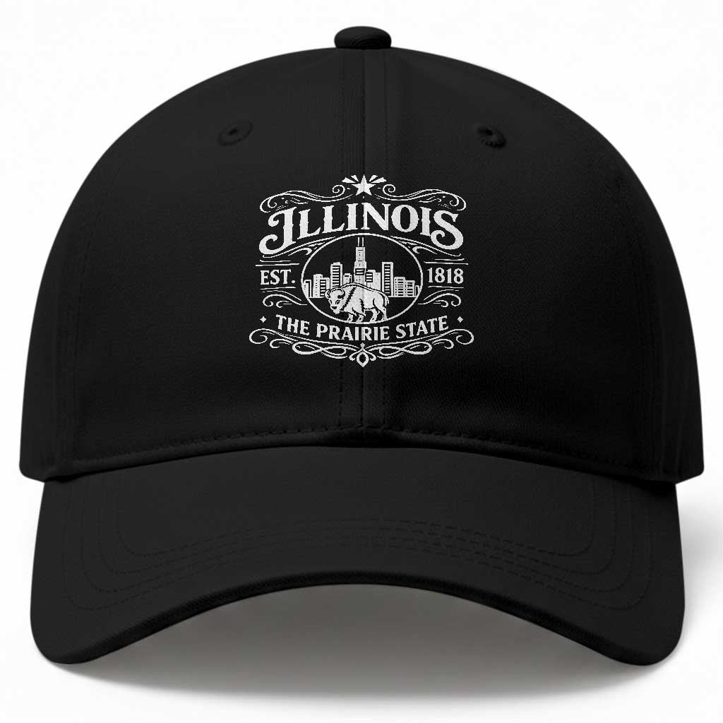 The Prairie State Illinois Souvenir Baseball Cap Historic Midwest Gift