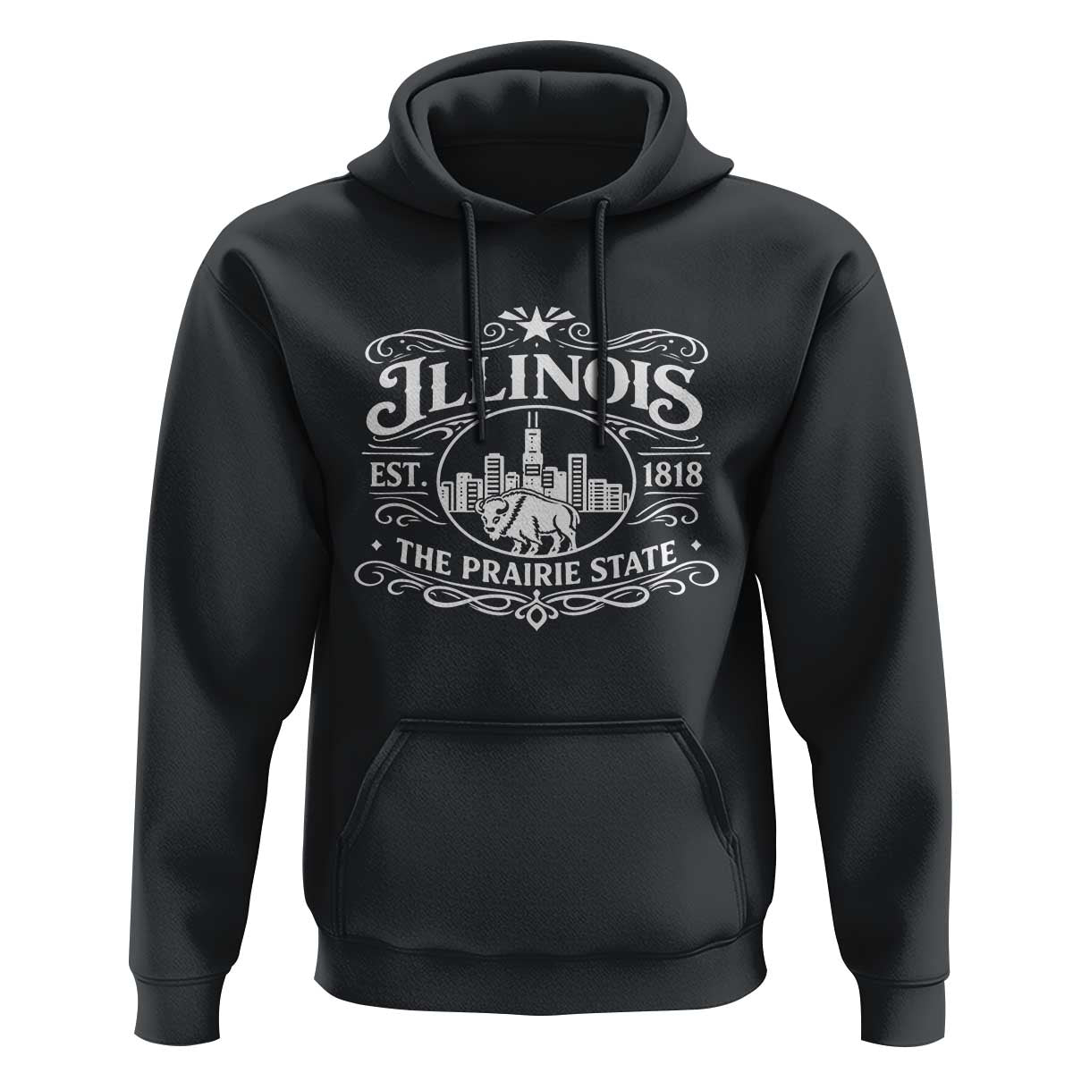 The Prairie State Illinois Souvenir Hoodie Historic Midwest Gift