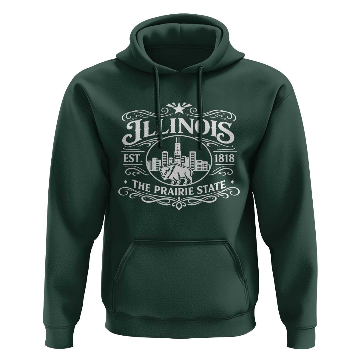 The Prairie State Illinois Souvenir Hoodie Historic Midwest Gift
