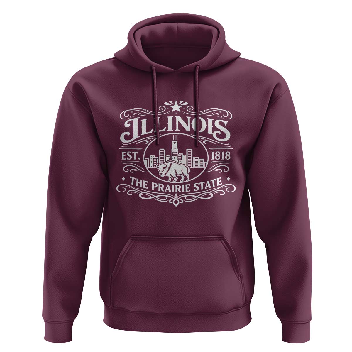 The Prairie State Illinois Souvenir Hoodie Historic Midwest Gift