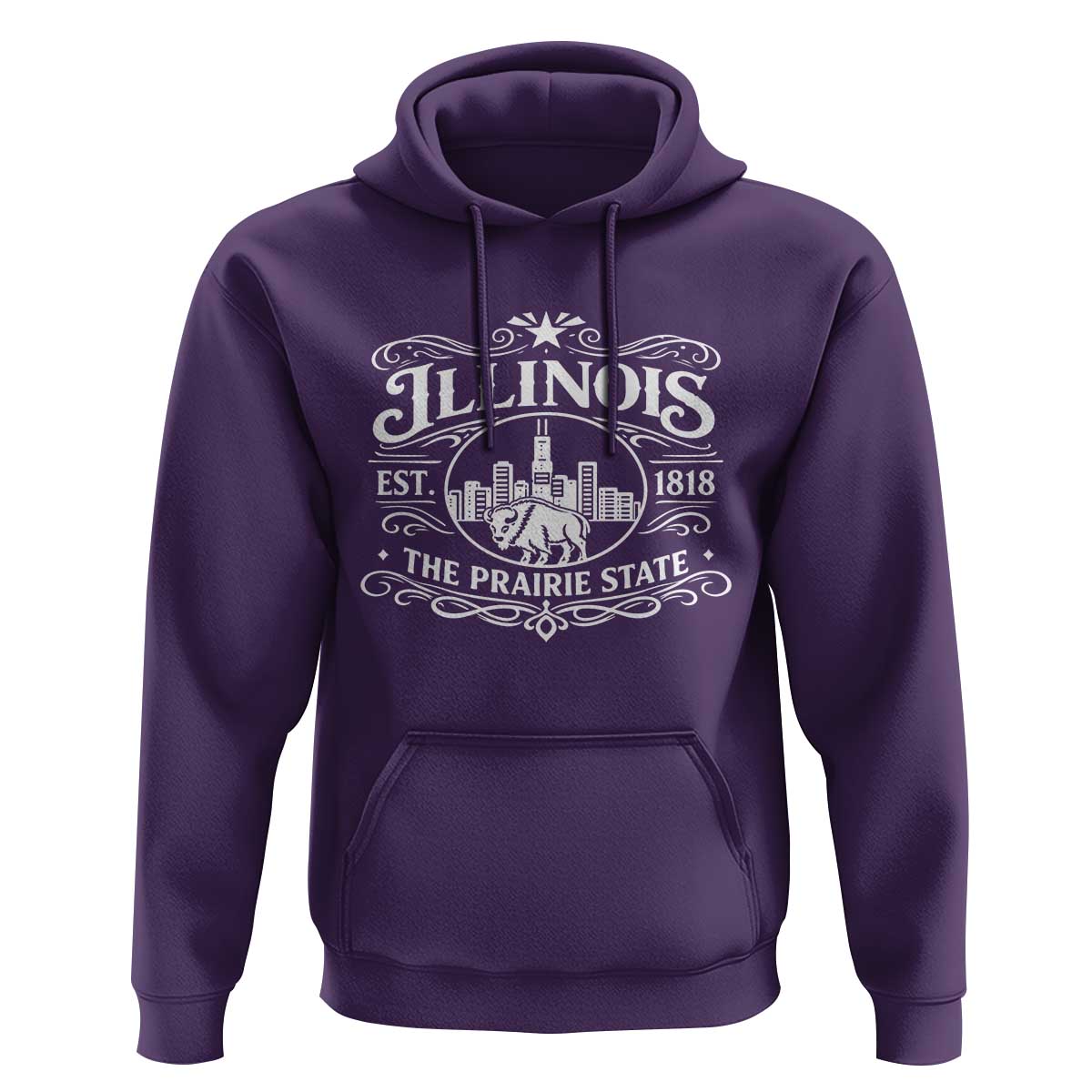 The Prairie State Illinois Souvenir Hoodie Historic Midwest Gift