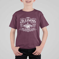 The Prairie State Illinois Souvenir T Shirt For Kid Historic Midwest Gift