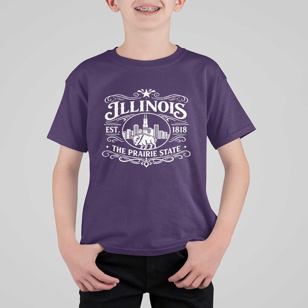 The Prairie State Illinois Souvenir T Shirt For Kid Historic Midwest Gift