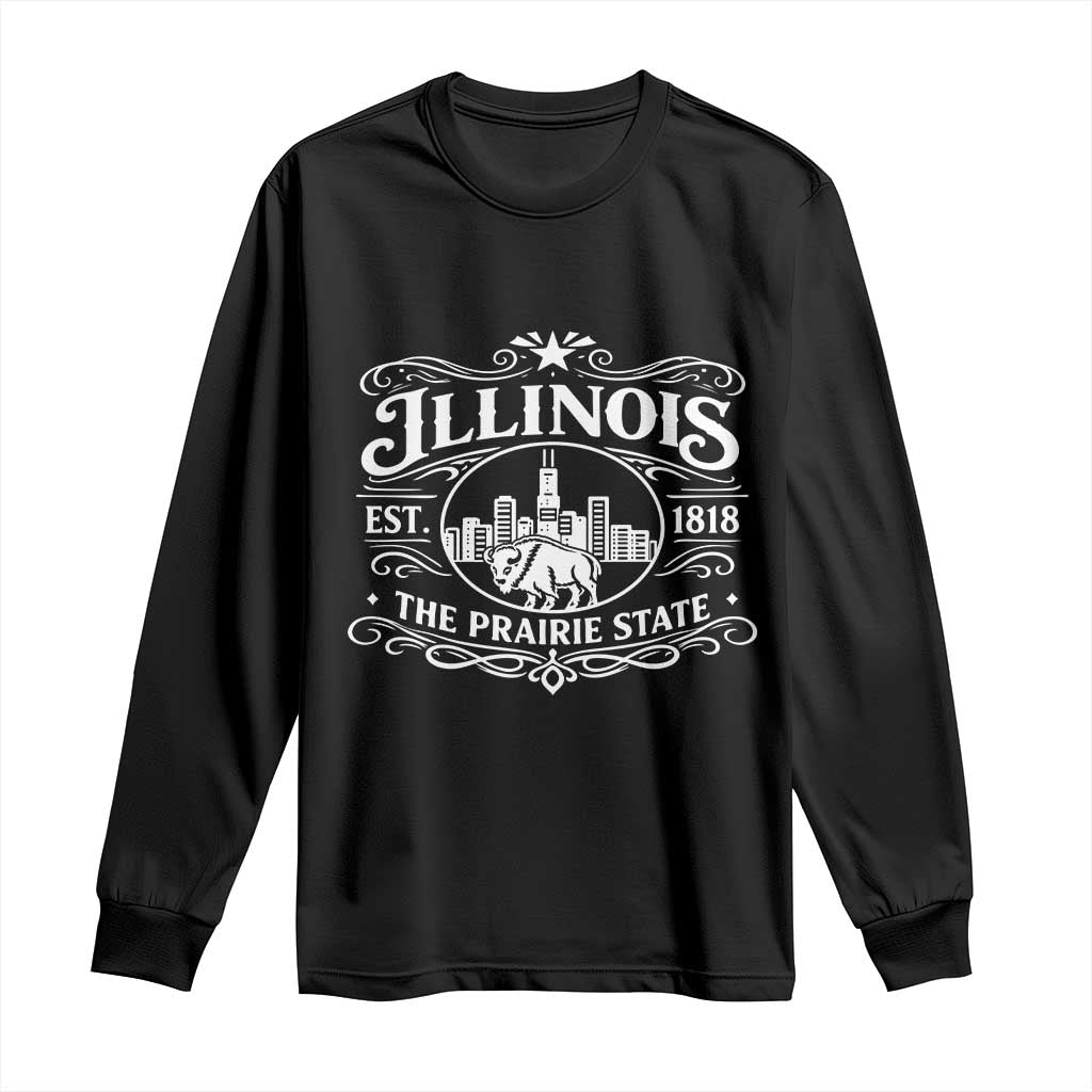 The Prairie State Illinois Souvenir Long Sleeve Shirt Historic Midwest Gift