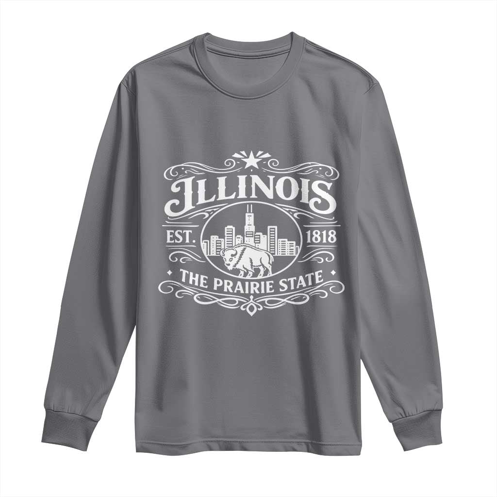The Prairie State Illinois Souvenir Long Sleeve Shirt Historic Midwest Gift