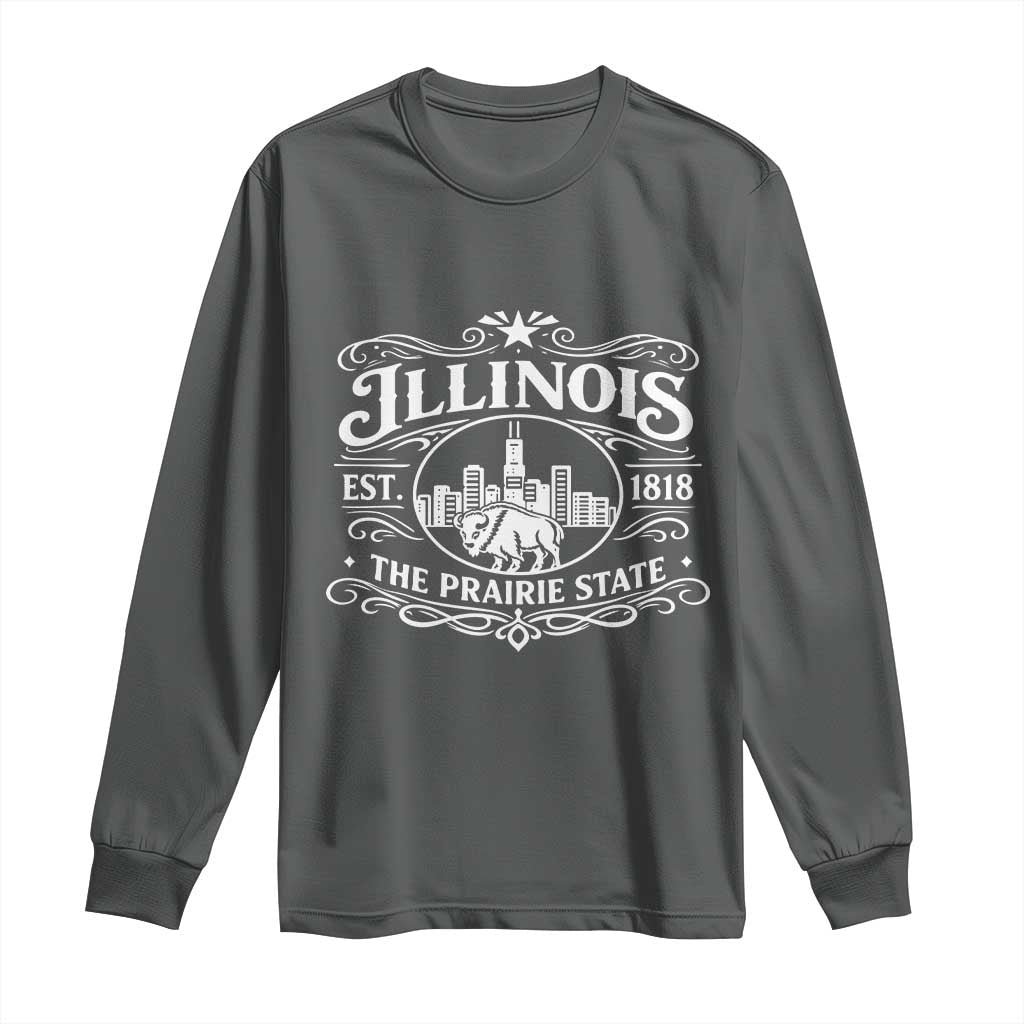 The Prairie State Illinois Souvenir Long Sleeve Shirt Historic Midwest Gift
