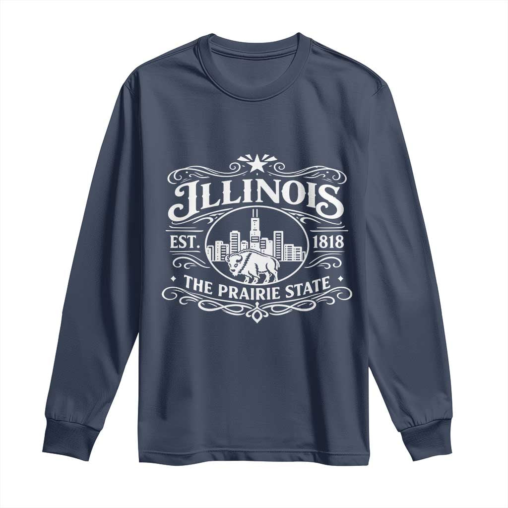 The Prairie State Illinois Souvenir Long Sleeve Shirt Historic Midwest Gift