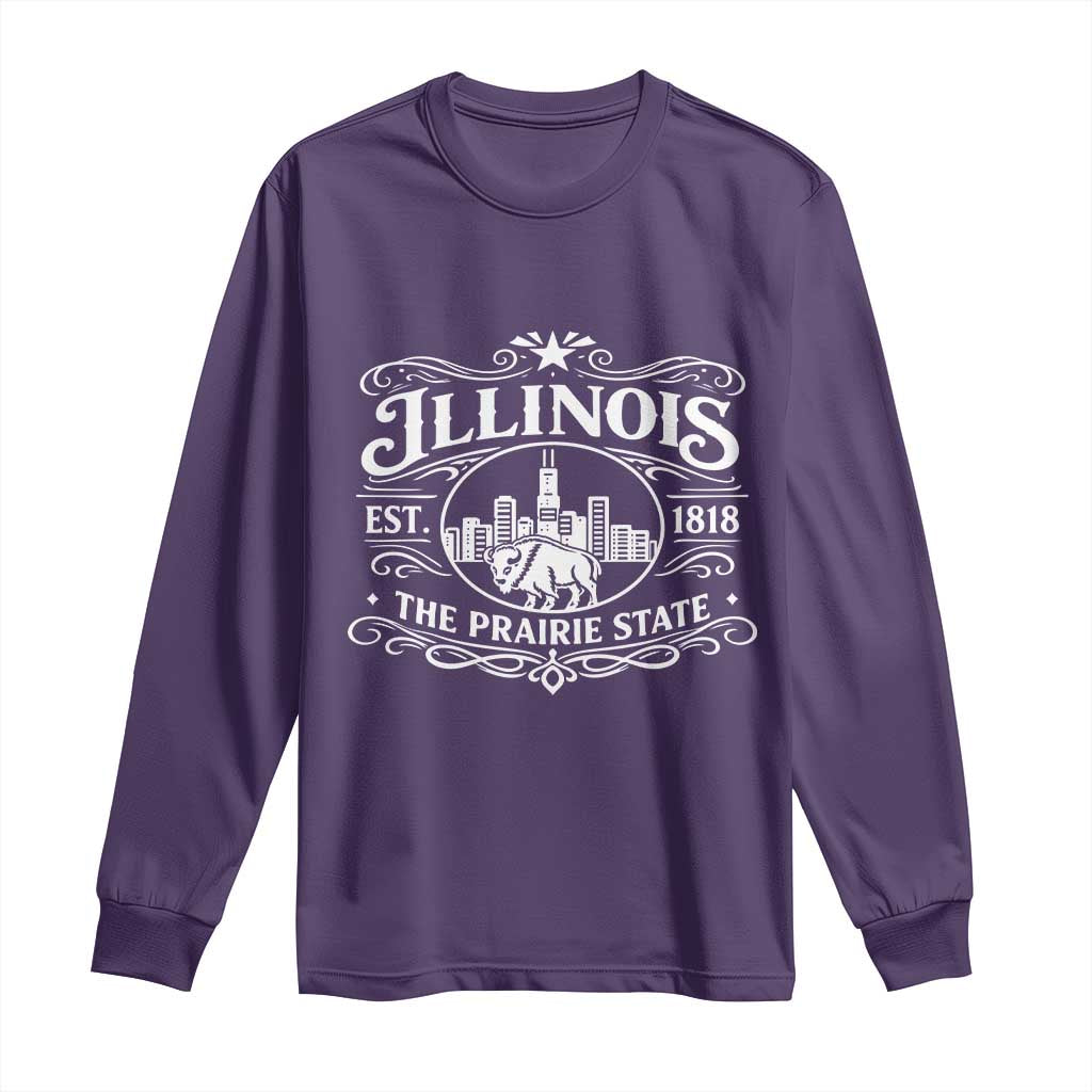 The Prairie State Illinois Souvenir Long Sleeve Shirt Historic Midwest Gift