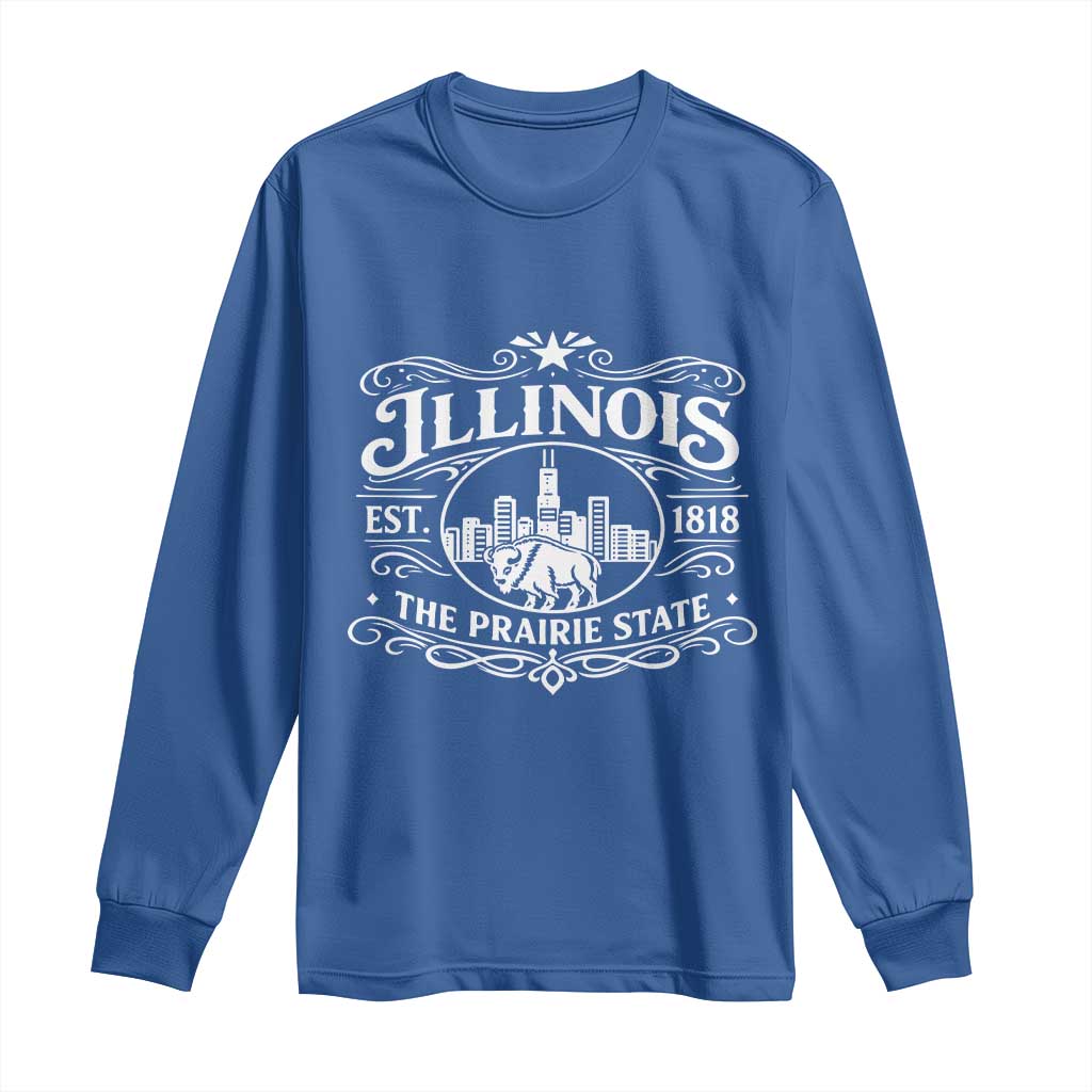 The Prairie State Illinois Souvenir Long Sleeve Shirt Historic Midwest Gift