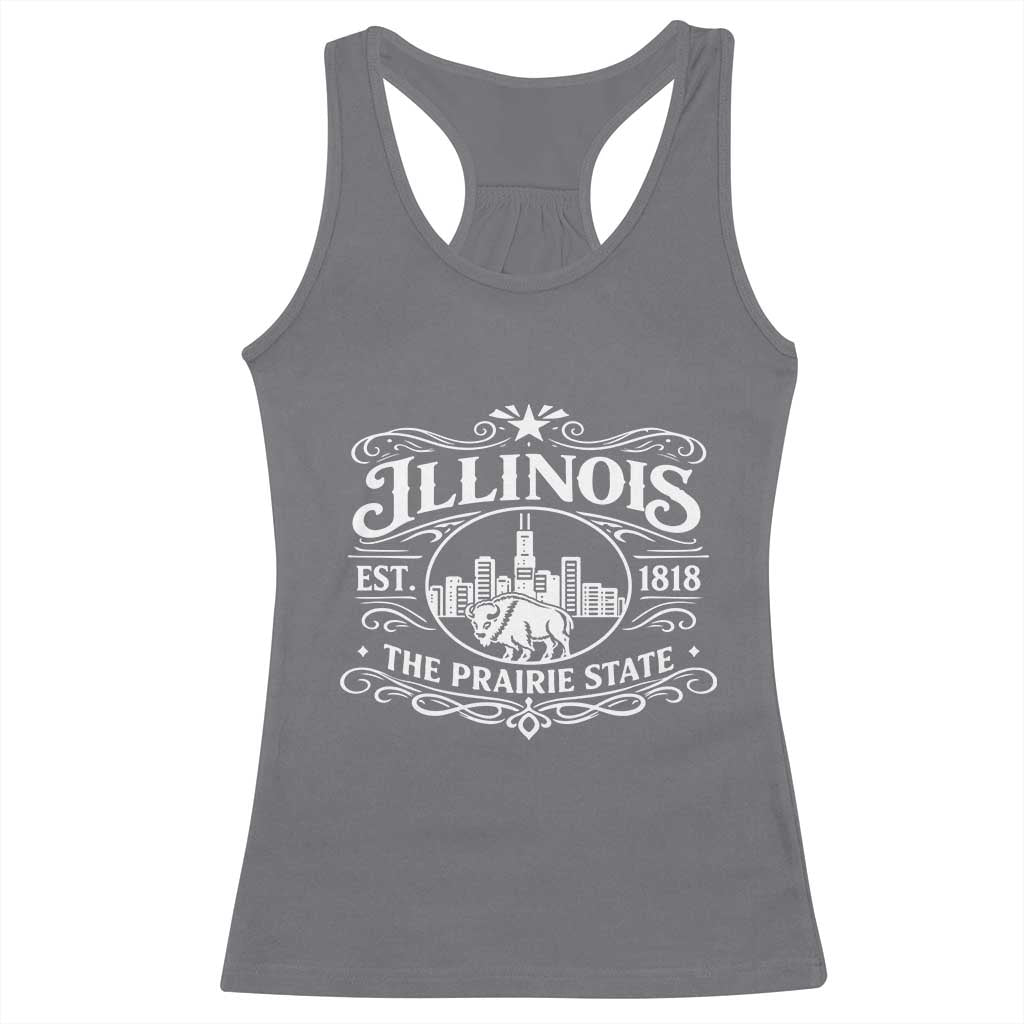 The Prairie State Illinois Souvenir Racerback Tank Top Historic Midwest Gift