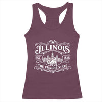 The Prairie State Illinois Souvenir Racerback Tank Top Historic Midwest Gift