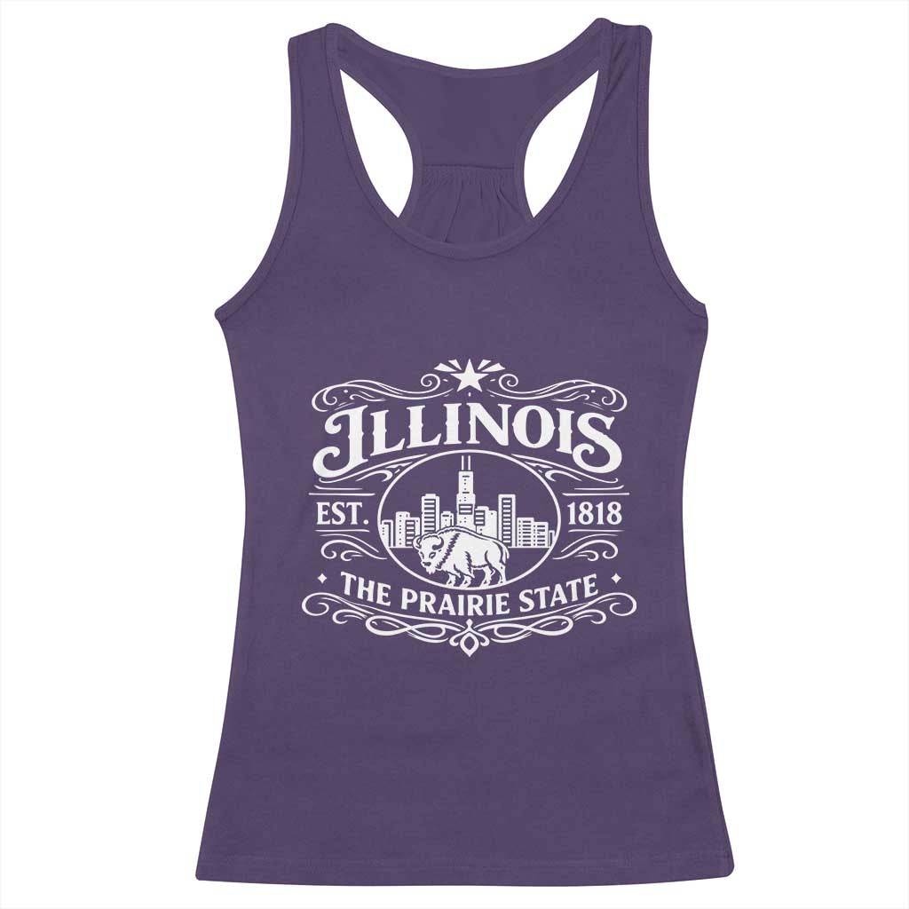 The Prairie State Illinois Souvenir Racerback Tank Top Historic Midwest Gift