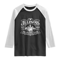 The Prairie State Illinois Souvenir Raglan Shirt Historic Midwest Gift