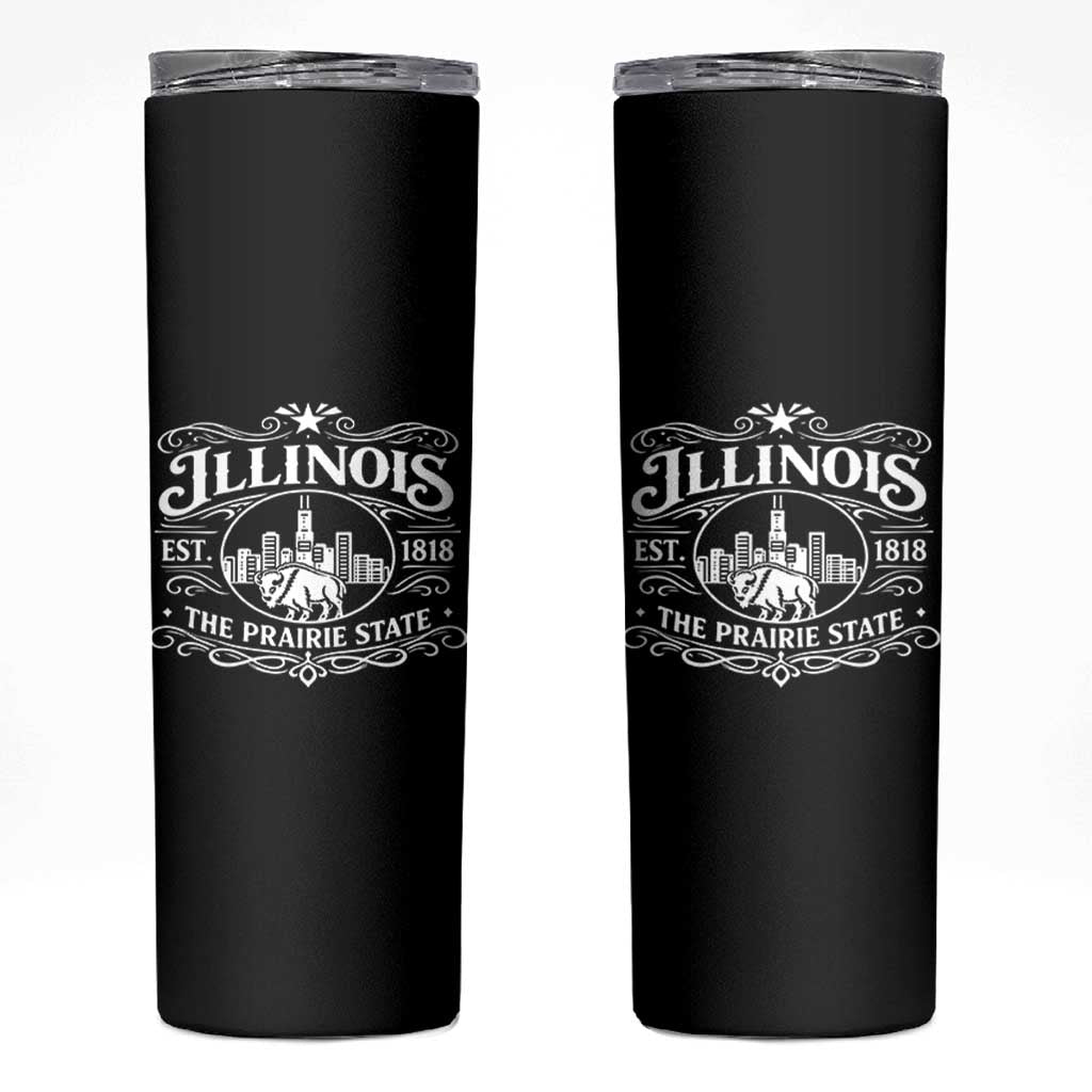 The Prairie State Illinois Souvenir Skinny Tumbler Historic Midwest Gift
