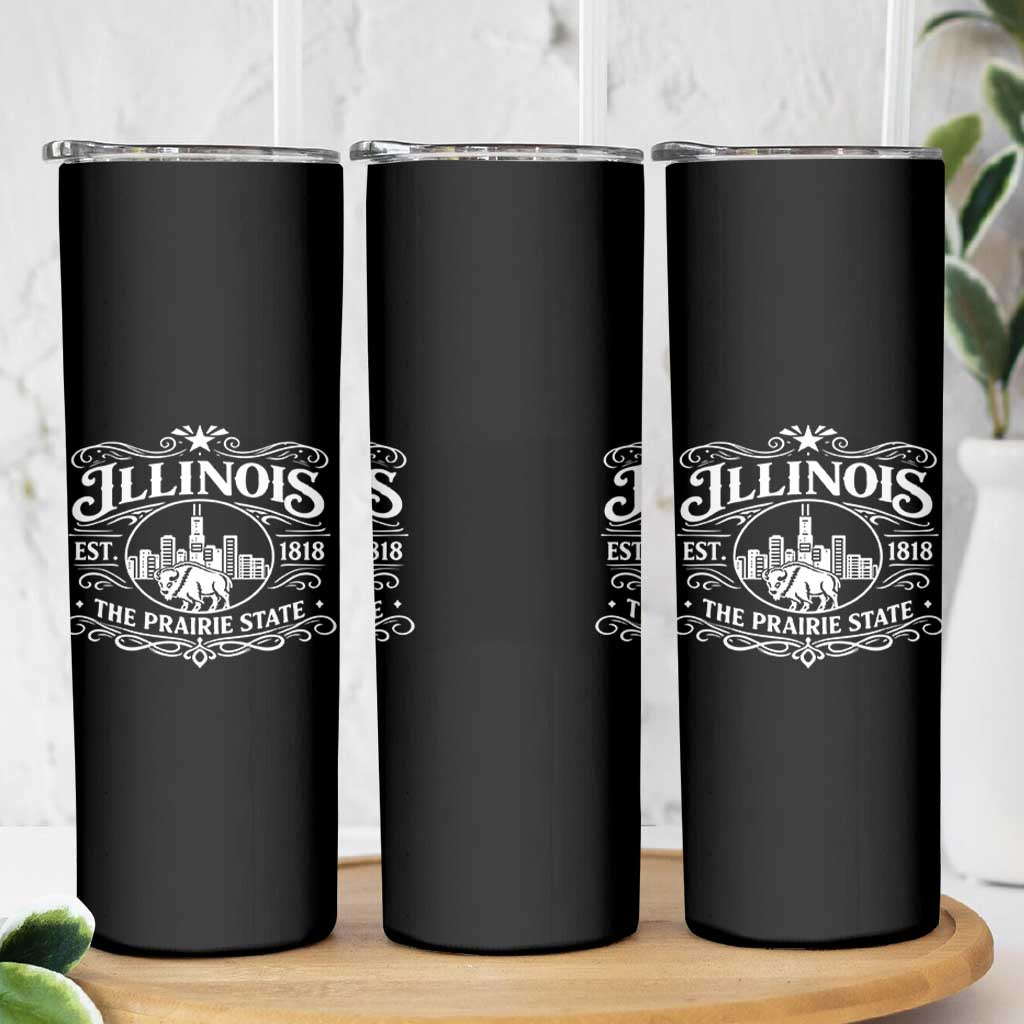 The Prairie State Illinois Souvenir Skinny Tumbler Historic Midwest Gift