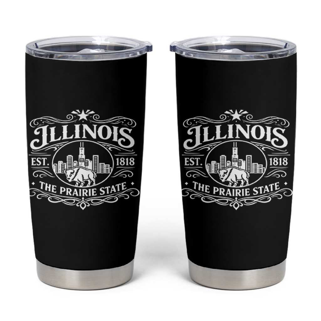 The Prairie State Illinois Souvenir Tumbler Cup Historic Midwest Gift