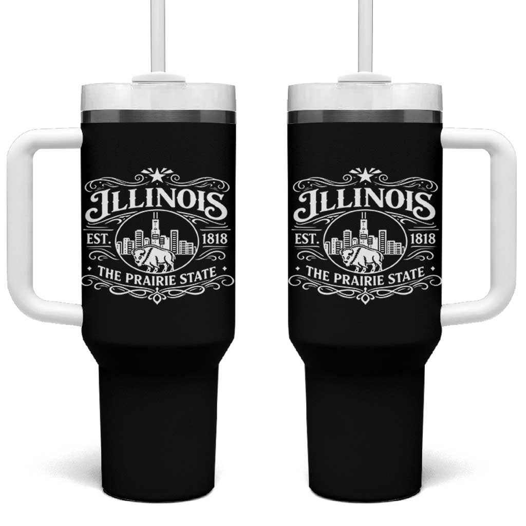 The Prairie State Illinois Souvenir Tumbler With Handle Historic Midwest Gift