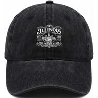 The Prairie State Illinois Souvenir Washed Cotton Baseball Cap Historic Midwest Gift