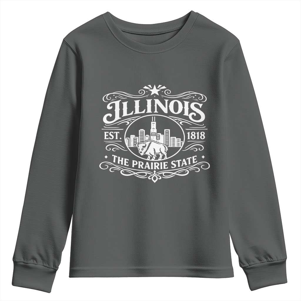 The Prairie State Illinois Souvenir Youth Sweatshirt Historic Midwest Gift