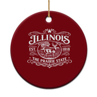 Illinois State Pride Ceramic Ornament The Prairie State Souvenir Gift