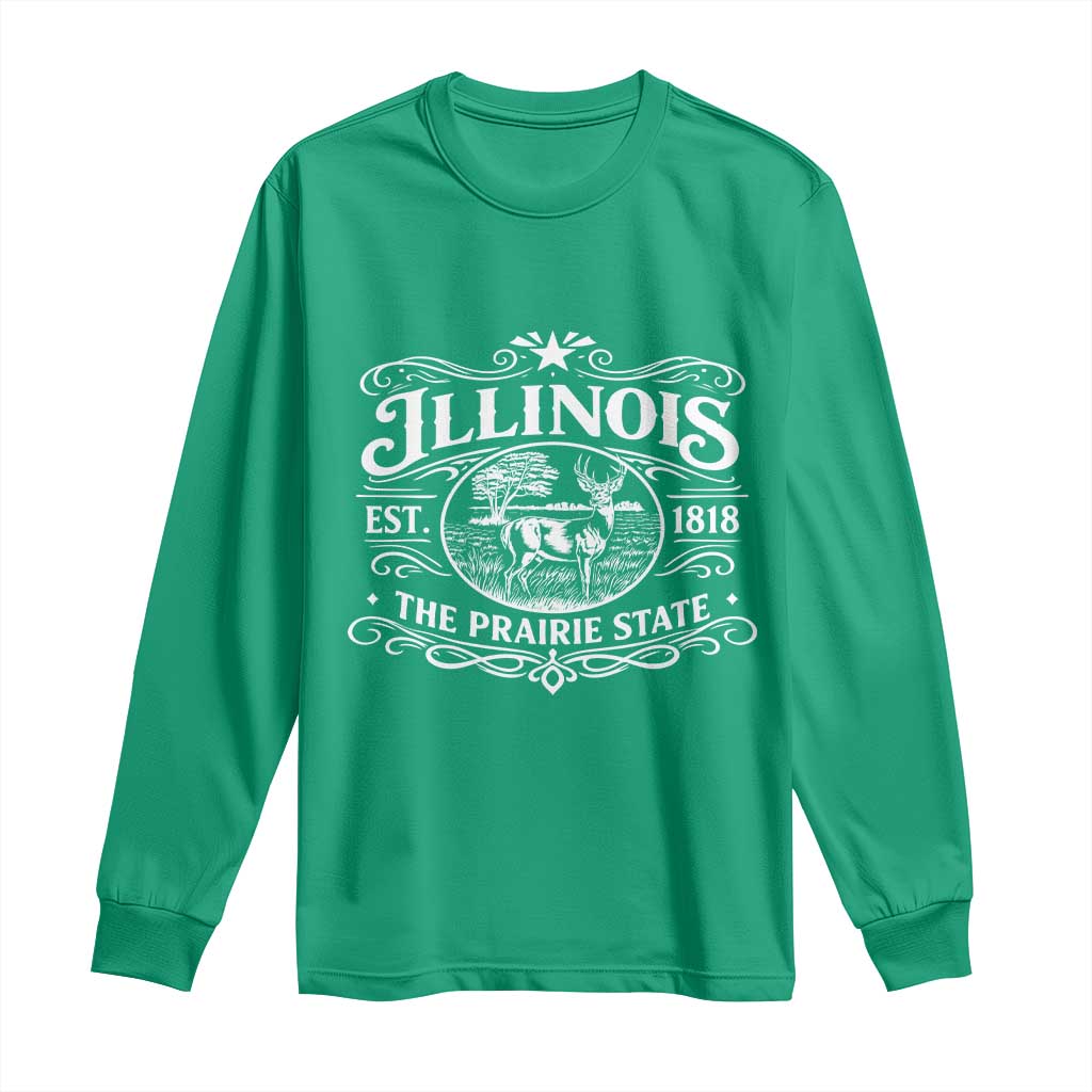 Illinois State Pride Long Sleeve Shirt The Prairie State Souvenir Gift