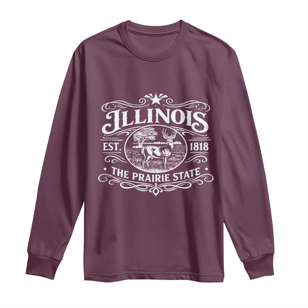 Illinois State Pride Long Sleeve Shirt The Prairie State Souvenir Gift