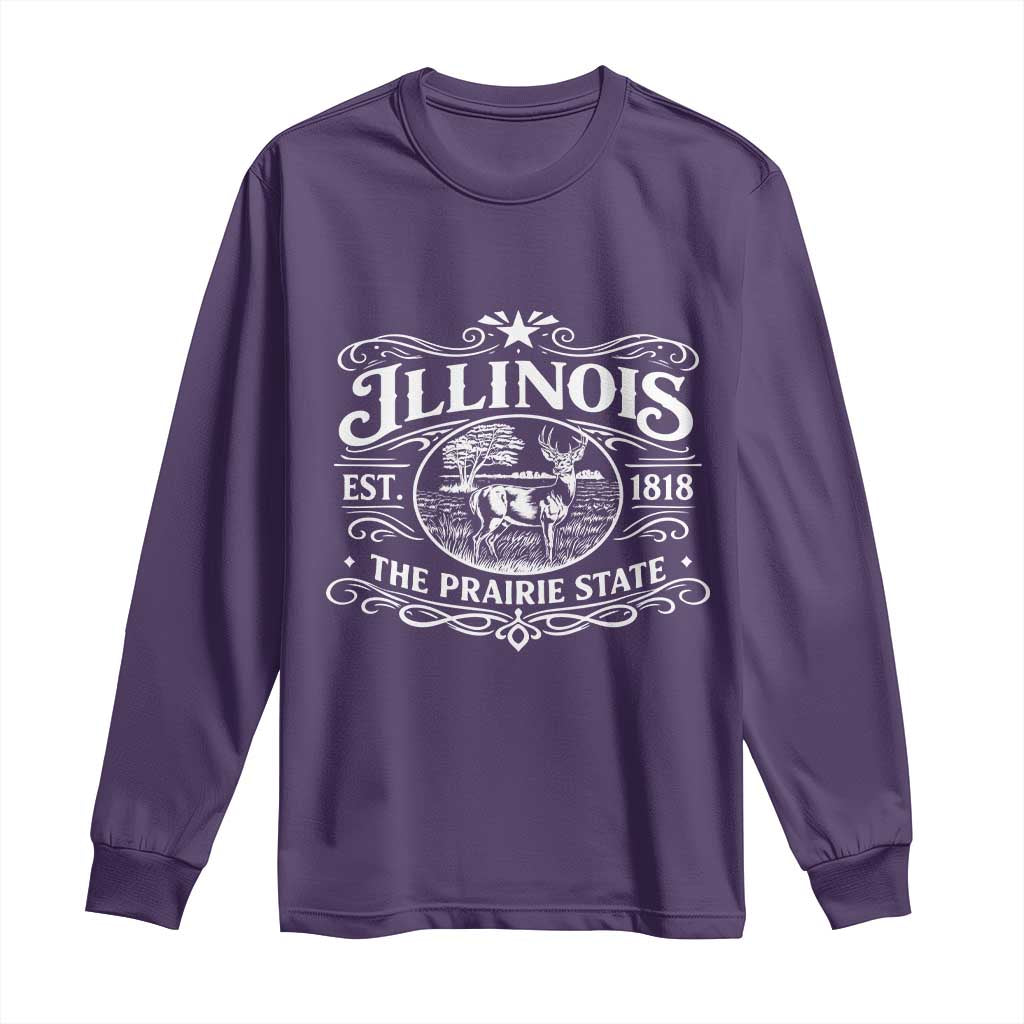 Illinois State Pride Long Sleeve Shirt The Prairie State Souvenir Gift