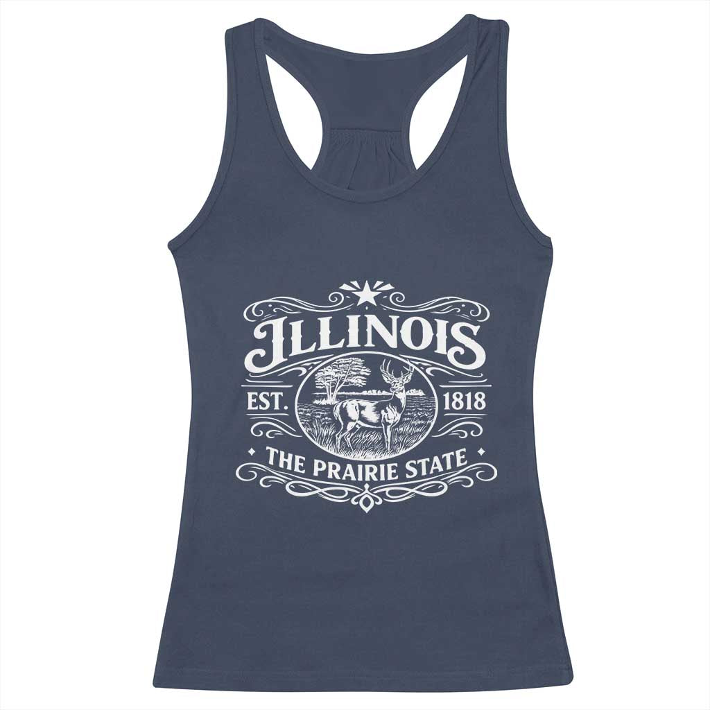 Illinois State Pride Racerback Tank Top The Prairie State Souvenir Gift